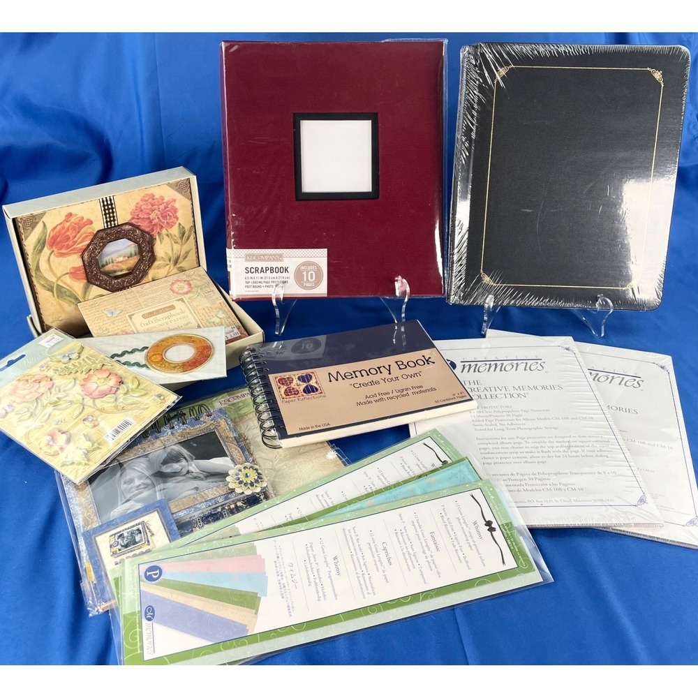 Creative Memories 8 1/2 x 11 SCRAPBOOK Album K&Company Lot page protectors  more